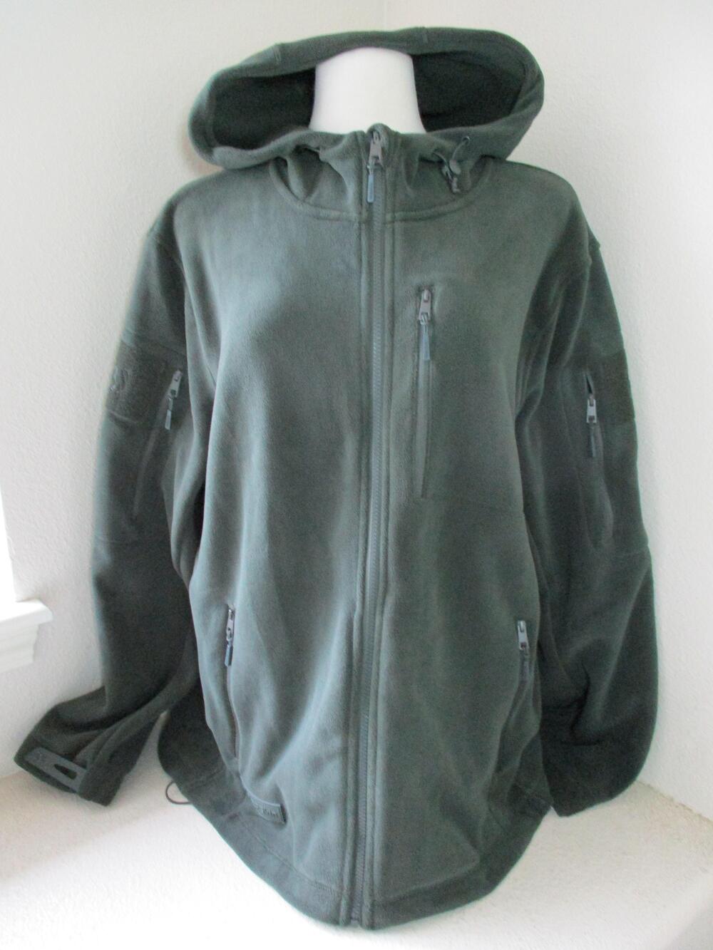 BAERSkin Jacket Womens XL Fem 4 Green Hooded Fleece Military Tactical Full Zip